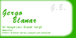 gergo blanar business card