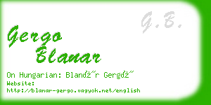 gergo blanar business card